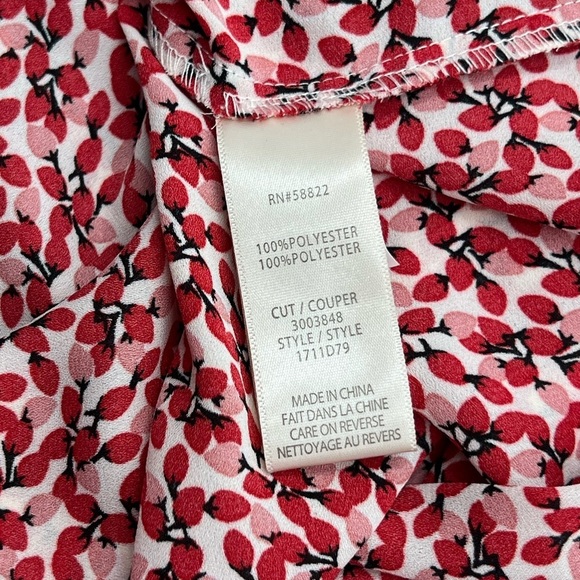 Max Studio Red and White Patterned Blouse - Picture 7 of 9